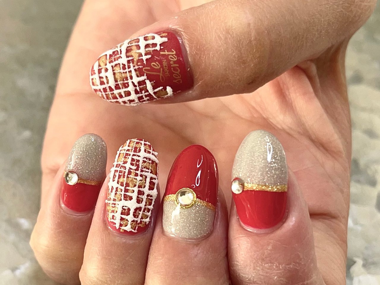 冬/パーティー/女子会/ハンド/ラメ - Le tre′fle🍀のネイルデザイン[No