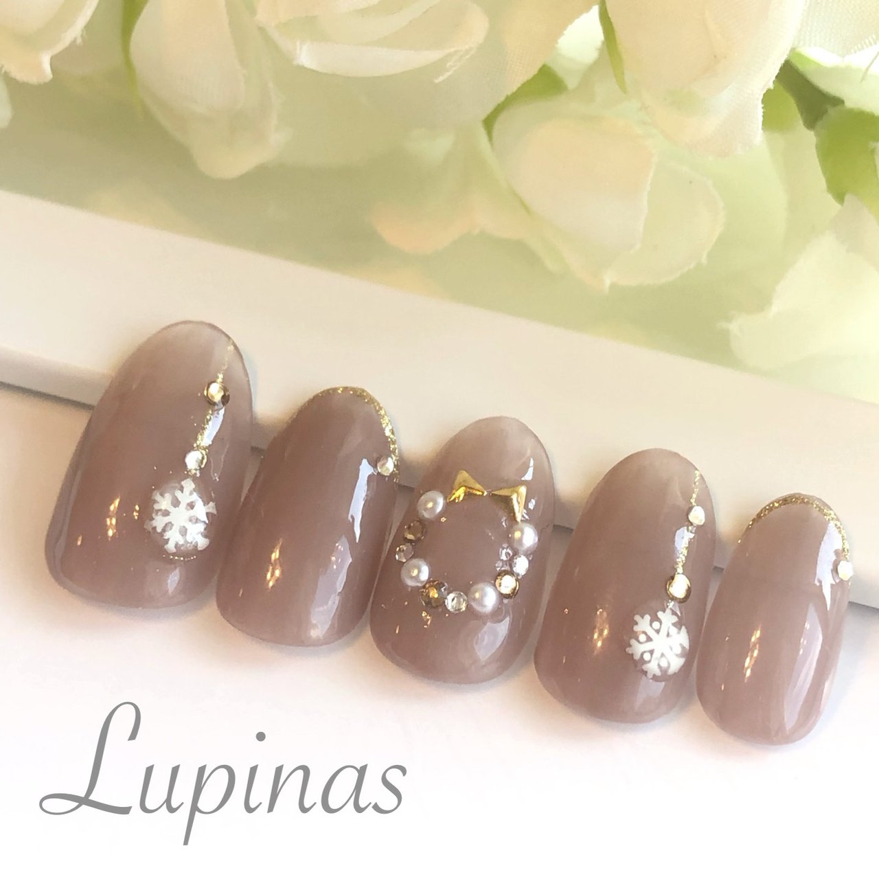 冬 クリスマス パーティー ハンド ワンカラー Lupinasのネイルデザイン No ネイルブック