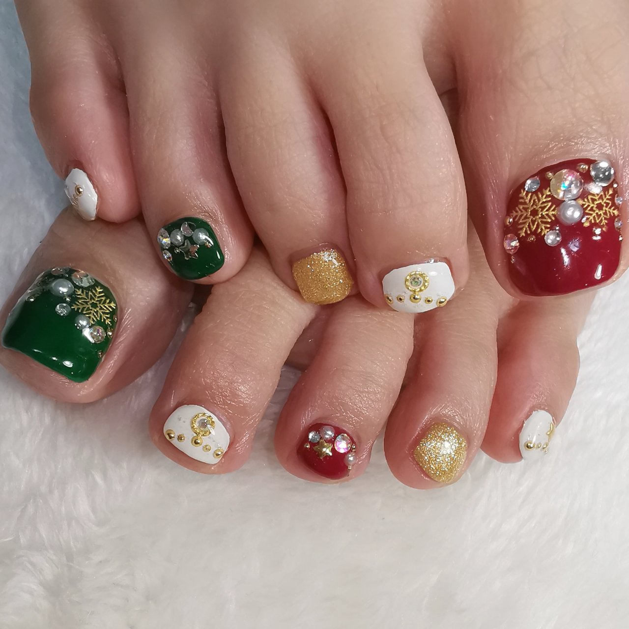 冬 お正月 クリスマス パーティー フット Reveのネイルデザイン No ネイルブック