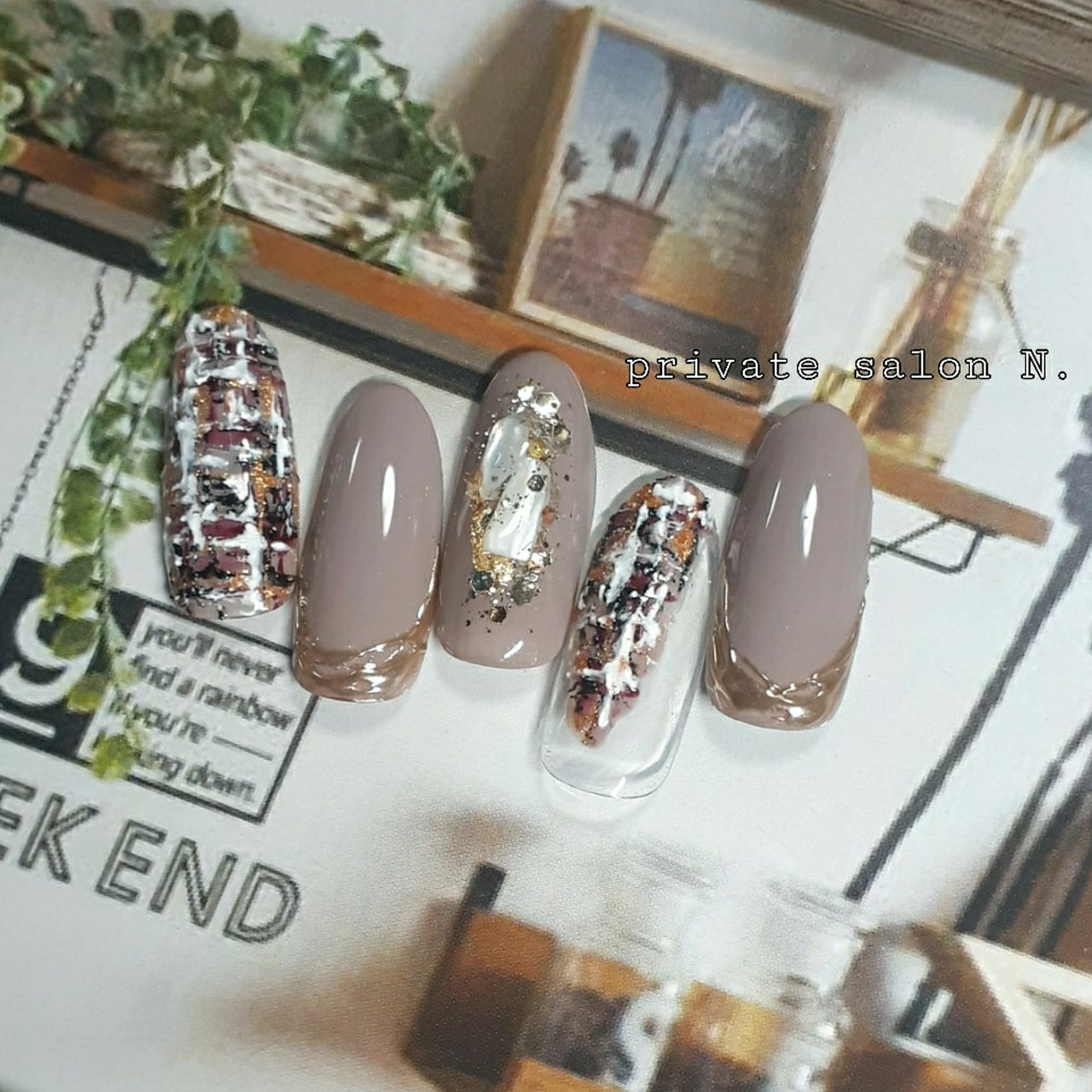 秋 冬 オフィス デート ハンド Private Salon N のネイルデザイン No ネイルブック
