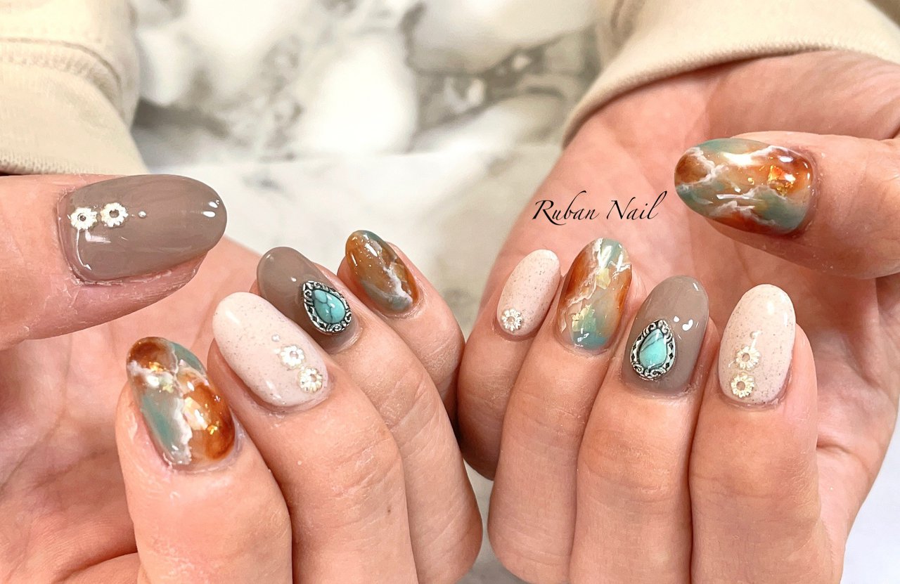 秋 冬 オールシーズン 女子会 ハンド Ruban Nailのネイルデザイン No ネイルブック