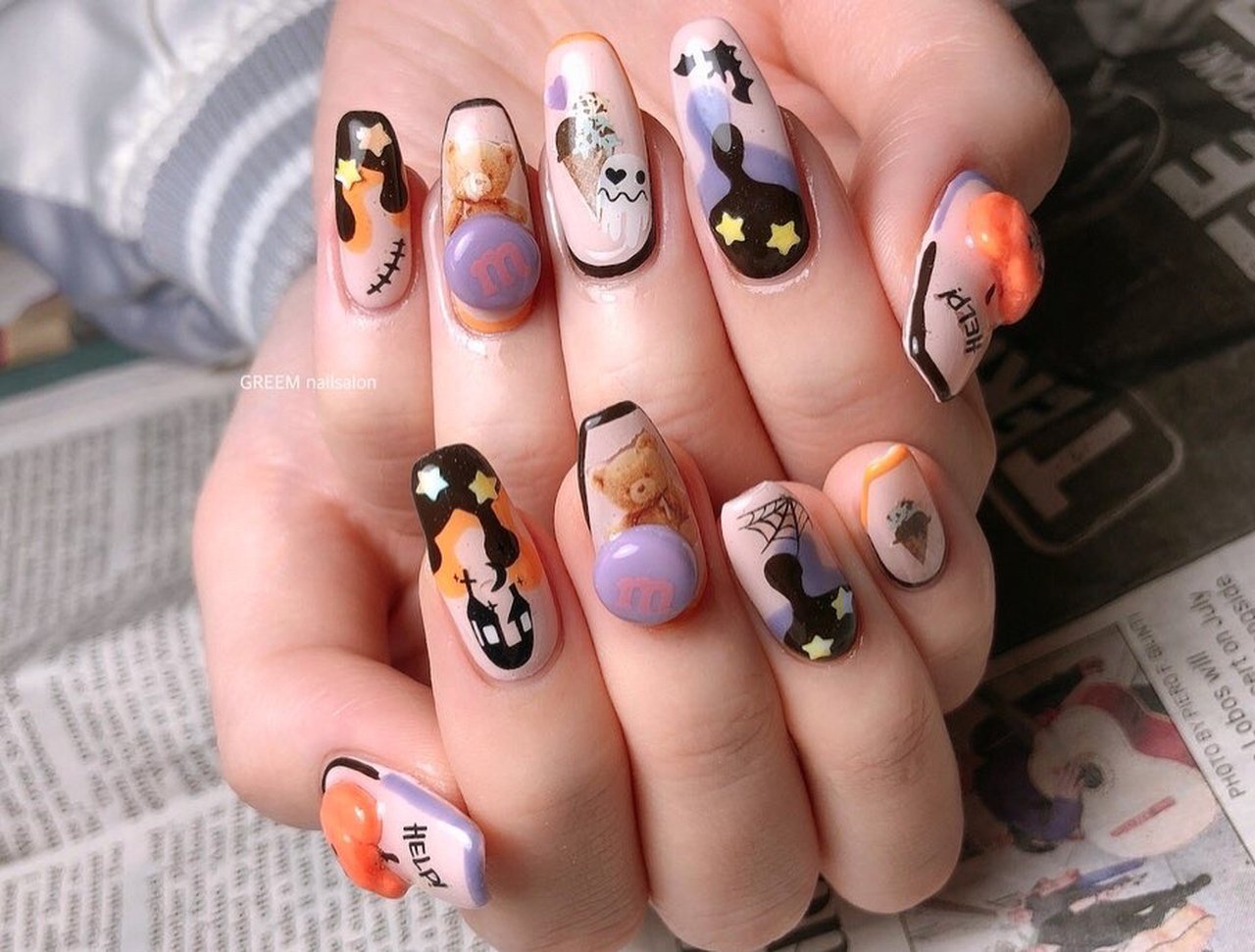 秋 ハロウィン ハンド 星 デコ Arisa Nailのネイルデザイン No ネイルブック