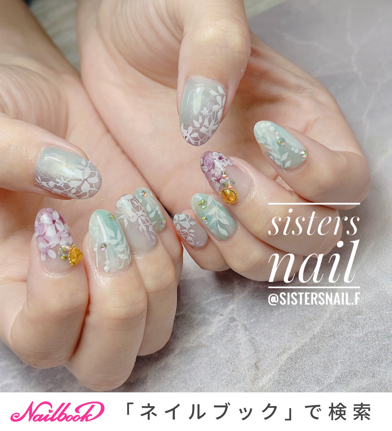 フラワー レースのネイルデザイン ネイルブック