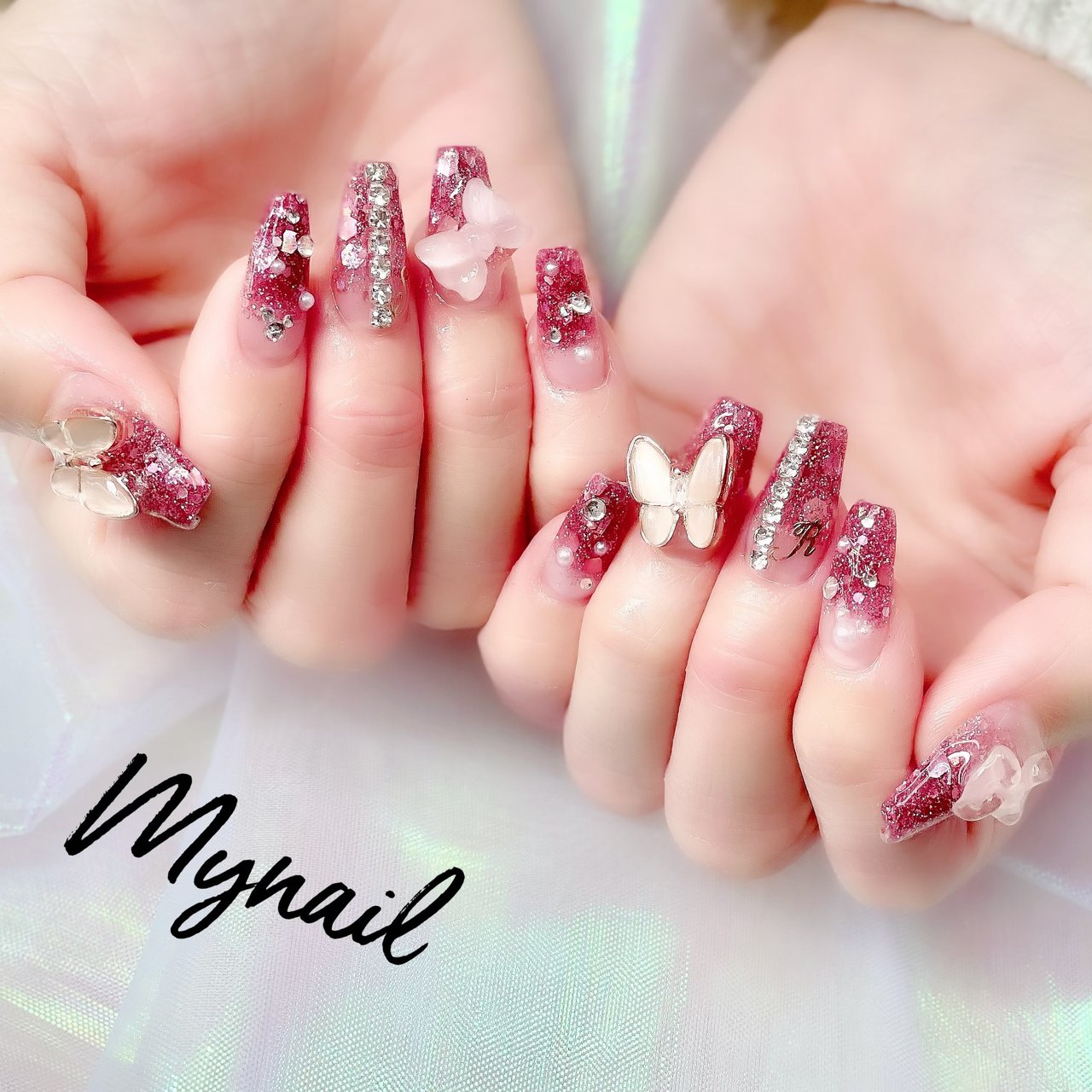 オールシーズン ハンド グラデーション ラメ パール My Nailのネイルデザイン No ネイルブック