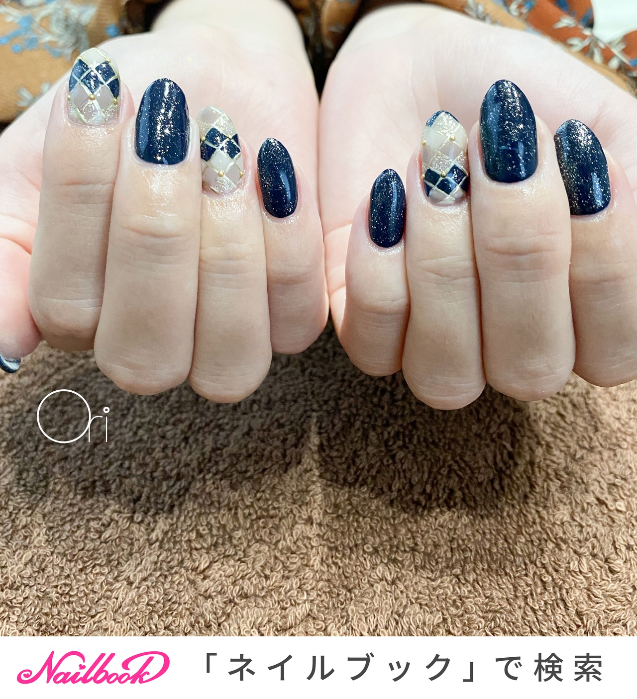 紺色ネイルのネイルデザイン ネイルブック