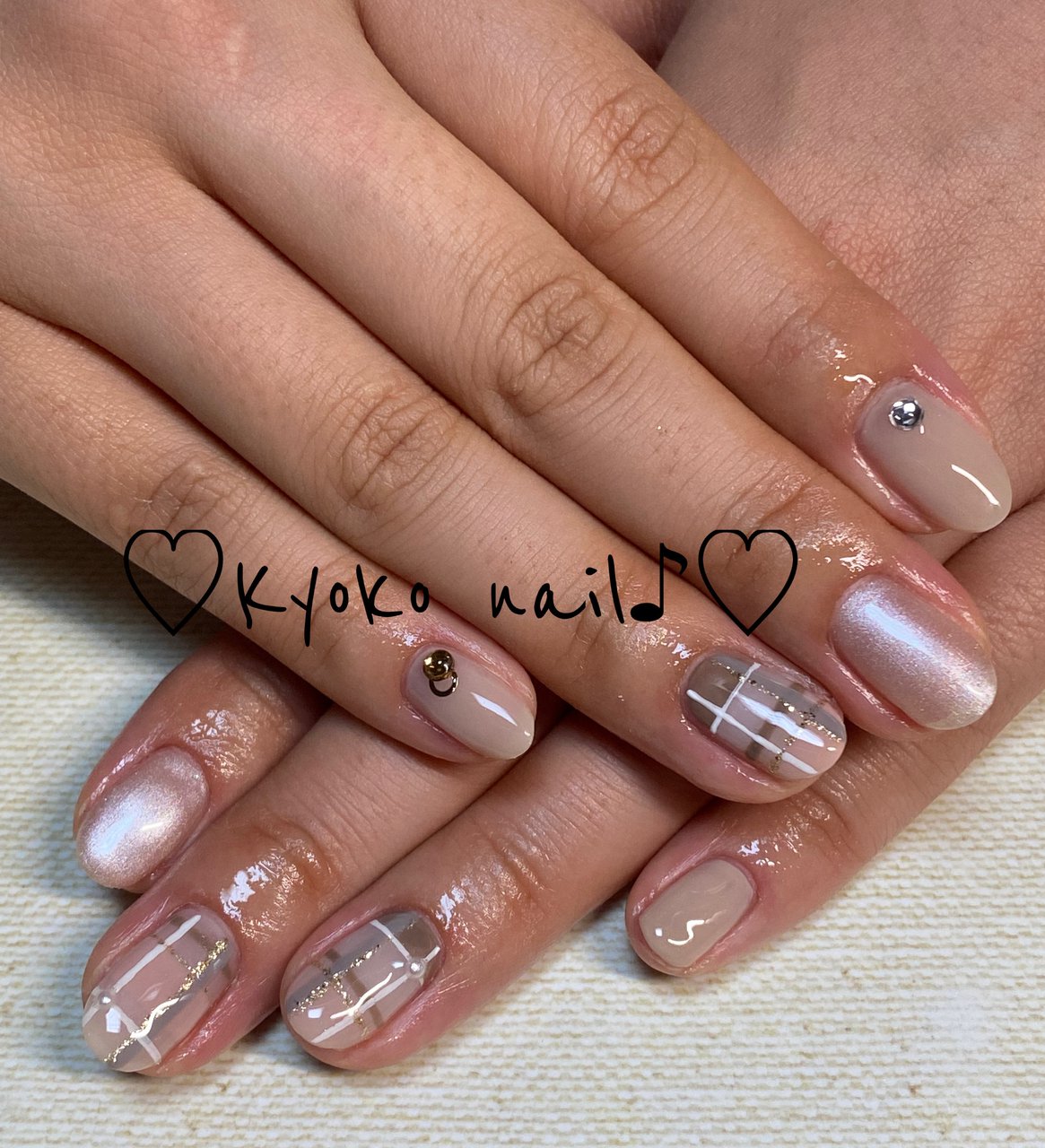 オールシーズン ハンド シンプル ワンカラー チェック Kyoko Nailのネイルデザイン No ネイルブック