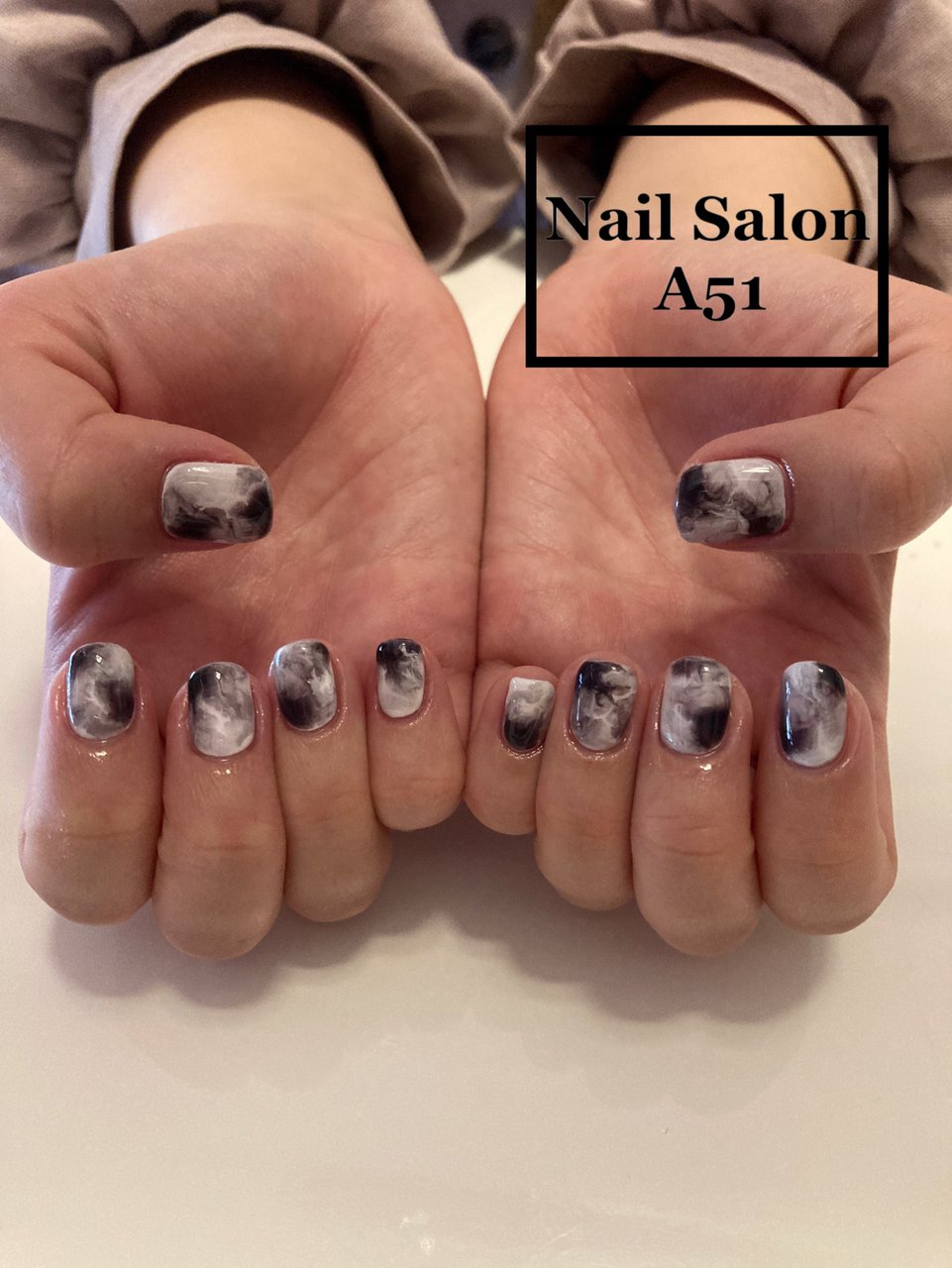 秋 冬 ハンド マーブル ミディアム Nail Salon A51のネイルデザイン No ネイルブック