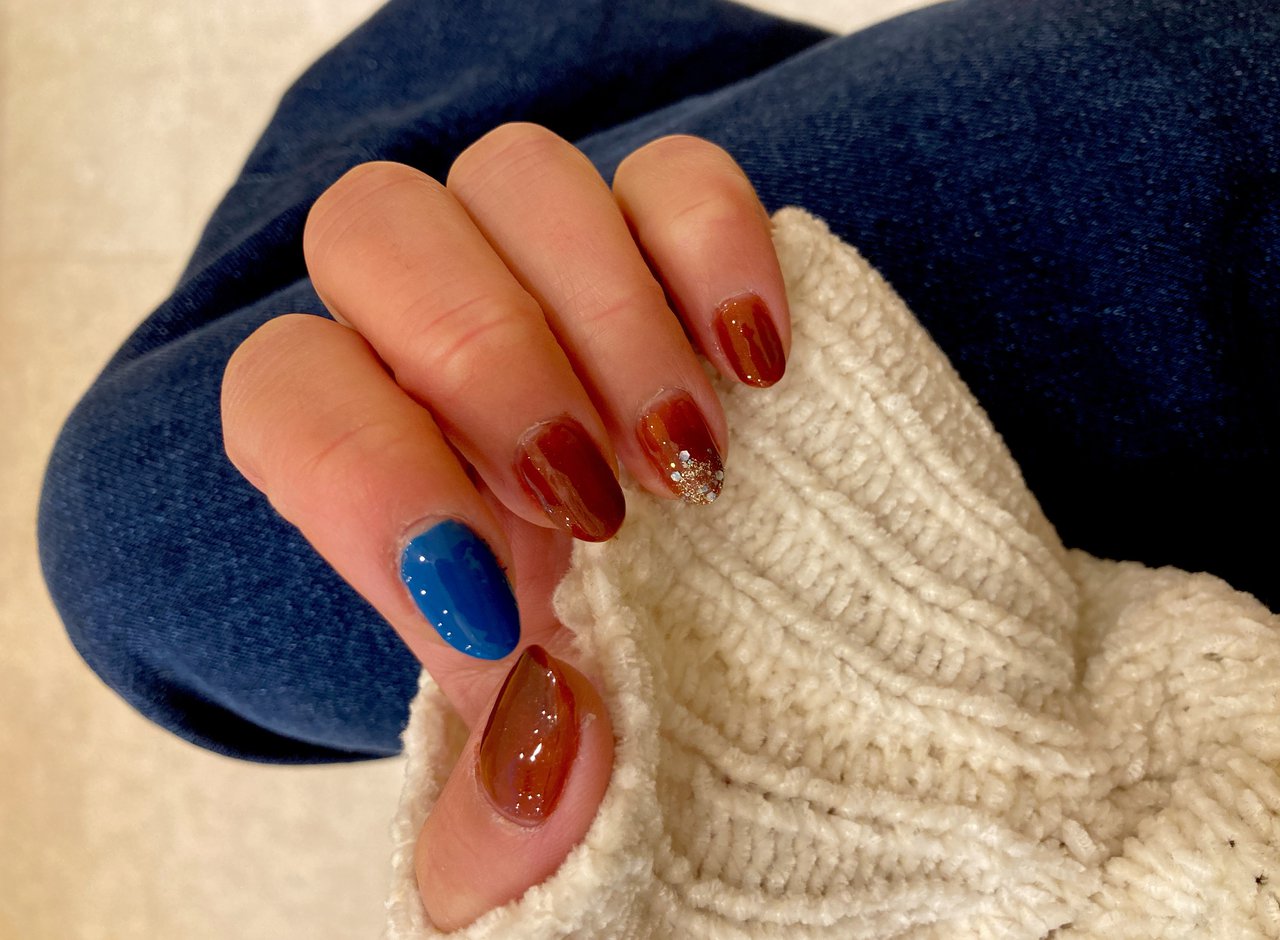秋 冬 ハンド 水色 ブルー さわこのネイルデザイン No ネイルブック