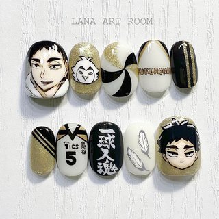 【もふもふ半熟玉子】　ネイルチップ　痛ネイル　ハイキュー　赤葦京治 赤葦京治 エンベロープケース 痛ネイル 赤葦京治 ハイキュー