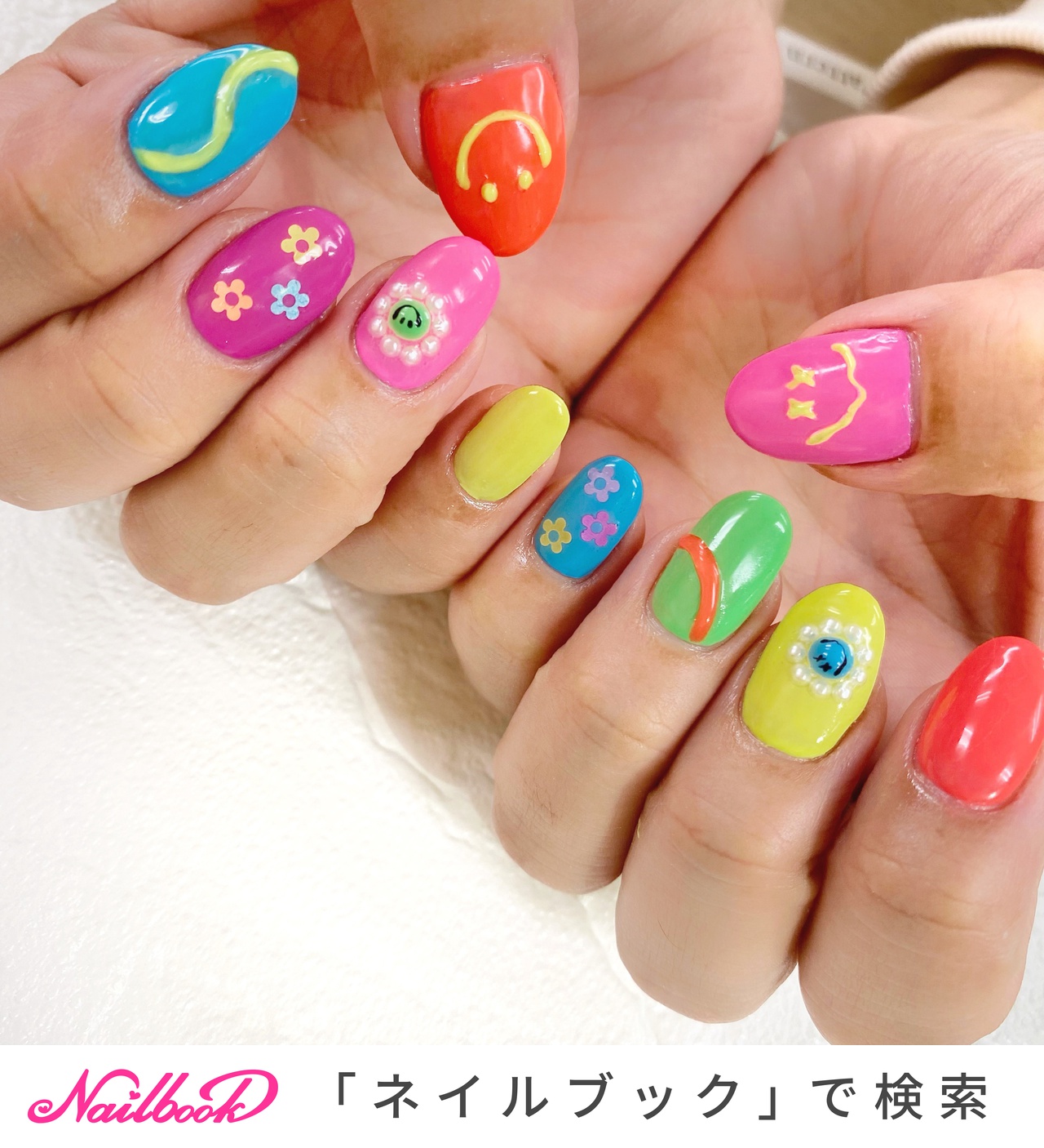 星 スター ニコちゃんネイルのネイルデザイン ネイルブック