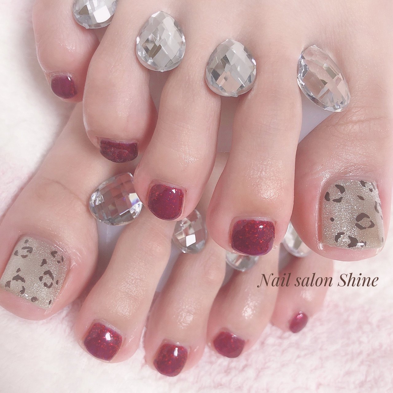 秋 冬 クリスマス オフィス フット Nailsaloshineのネイルデザイン No ネイルブック