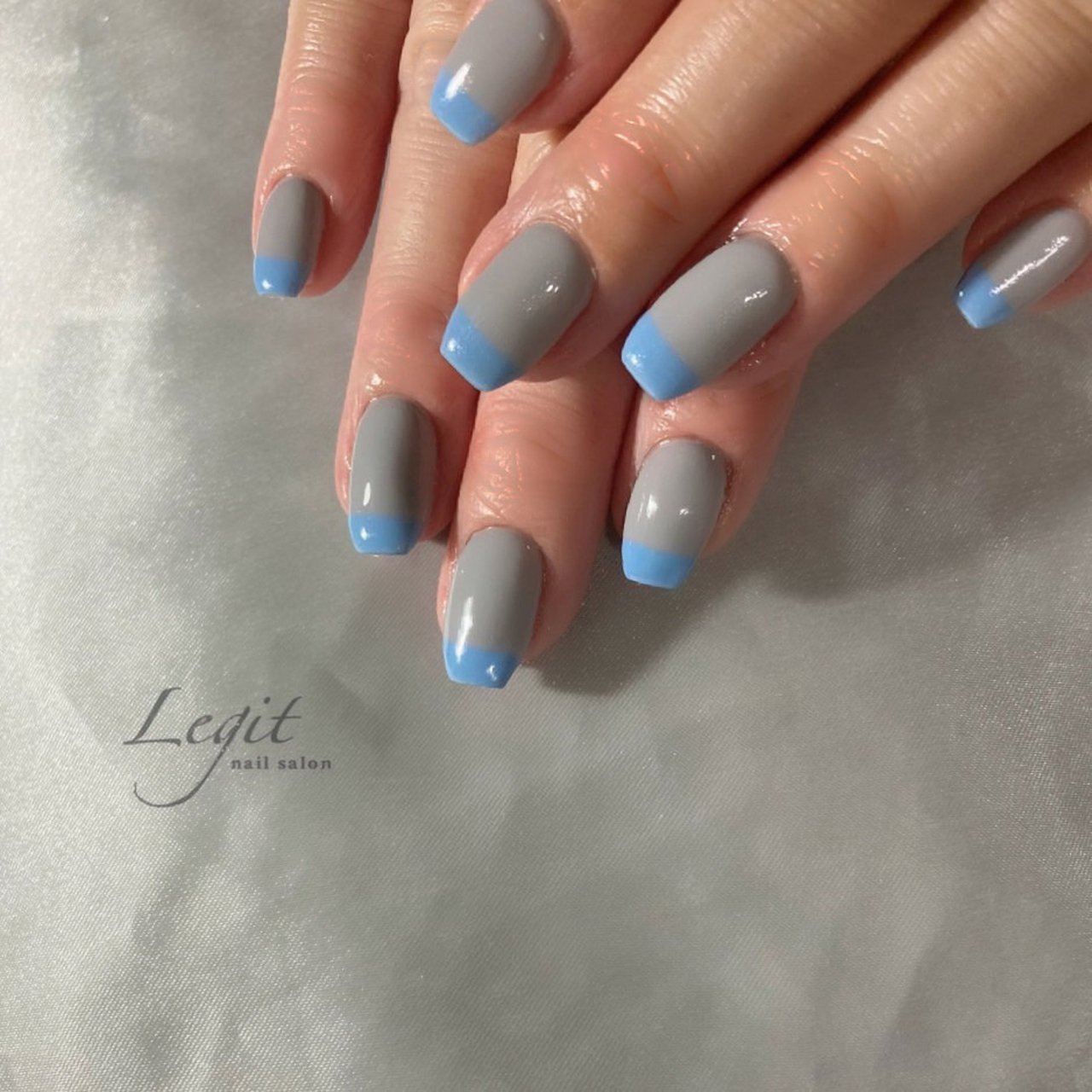 ハンド シンプル フレンチ バイカラー ミディアム Moringo のネイルデザイン No ネイルブック