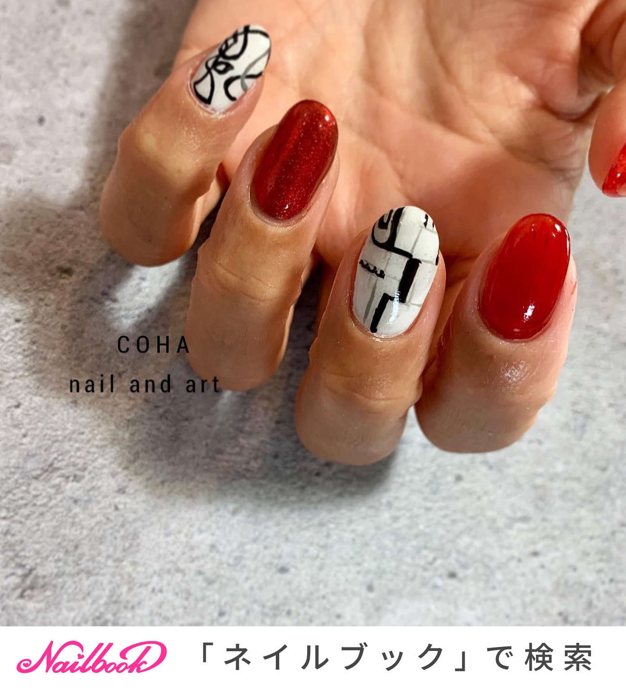 モノクロのネイルデザイン ネイルブック