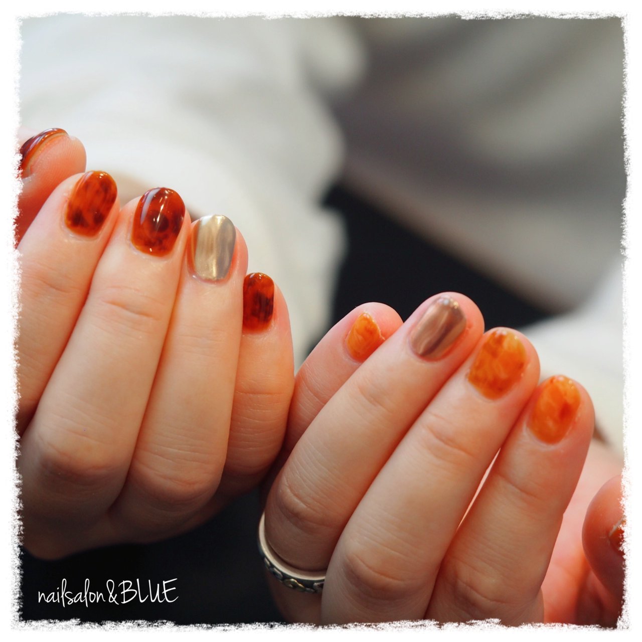 秋 冬 女子会 べっ甲 ミラー しむら ゆうこのネイルデザイン No ネイルブック