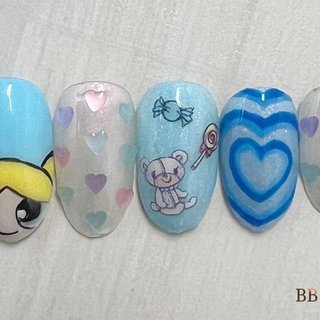 パワーパフガールズネイルのネイルデザイン ネイルブック