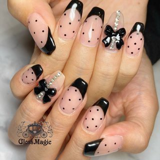 おすすめ順 冬 ドットフレンチネイルのネイルデザイン ネイルブック