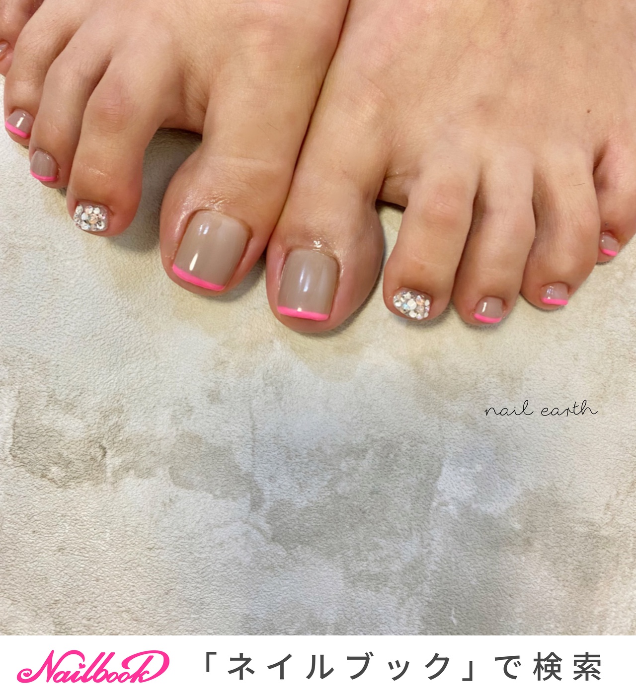 フレンチ ピンク グレーのネイルデザイン ネイルブック