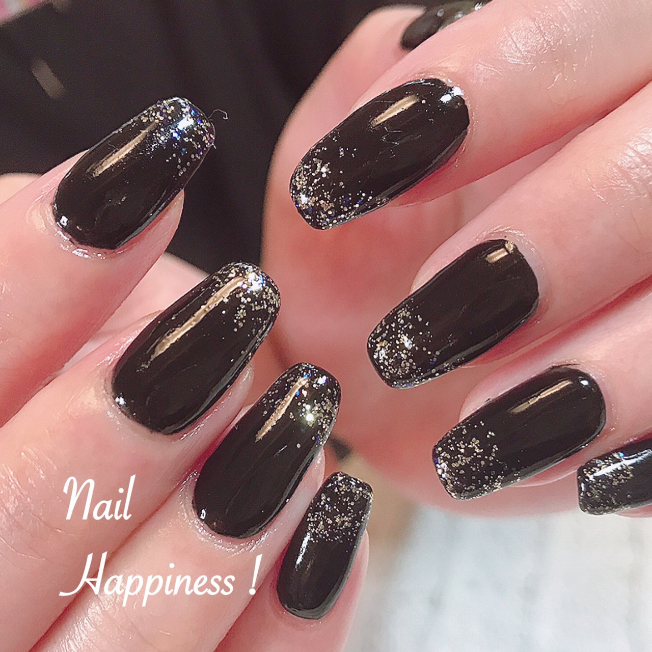 オールシーズン シンプル ラメ ワンカラー ブラック Nail Happiness ネイルハピネス ささきまきのネイルデザイン No ネイルブック