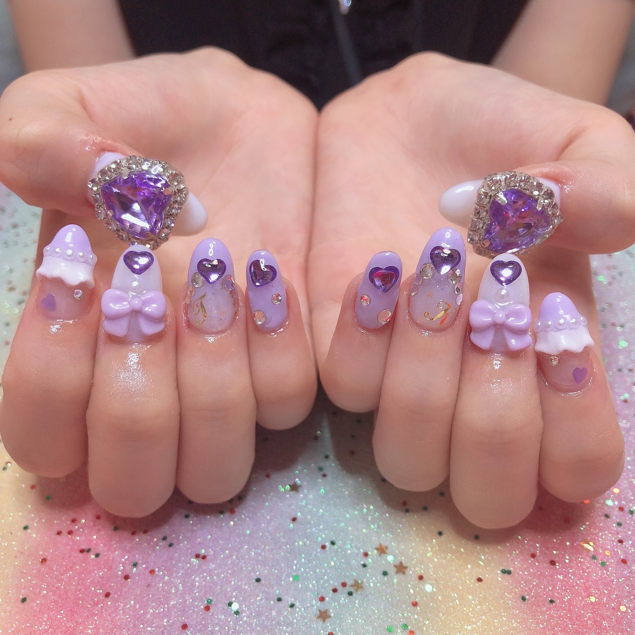 ネイルチップ 量産型 推し活 現場 紫 コンサート ライブ #99 ネイル