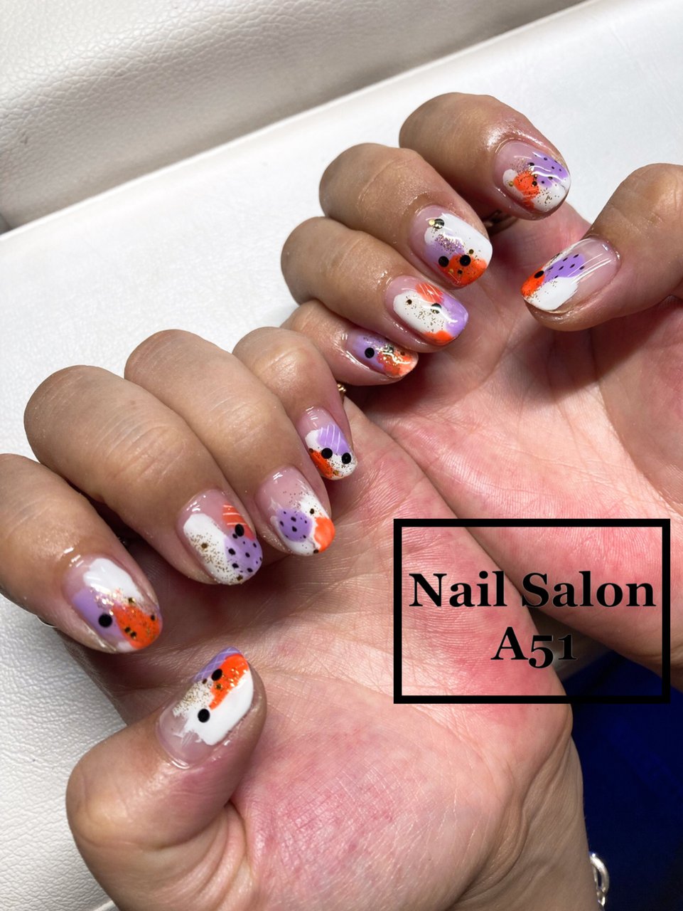 秋 ハロウィン ハンド ミディアム ホワイト Nail Salon A51のネイルデザイン No 650 ネイルブック