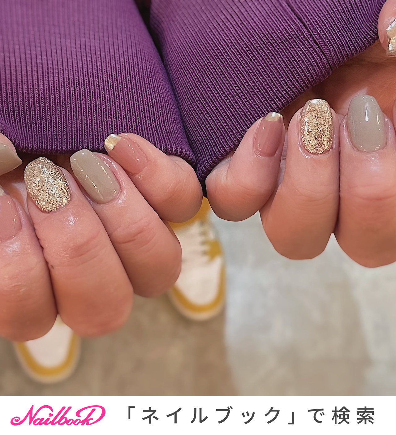 21年 新着順 フレンチ ピンク グレーのネイルデザイン ネイルブック