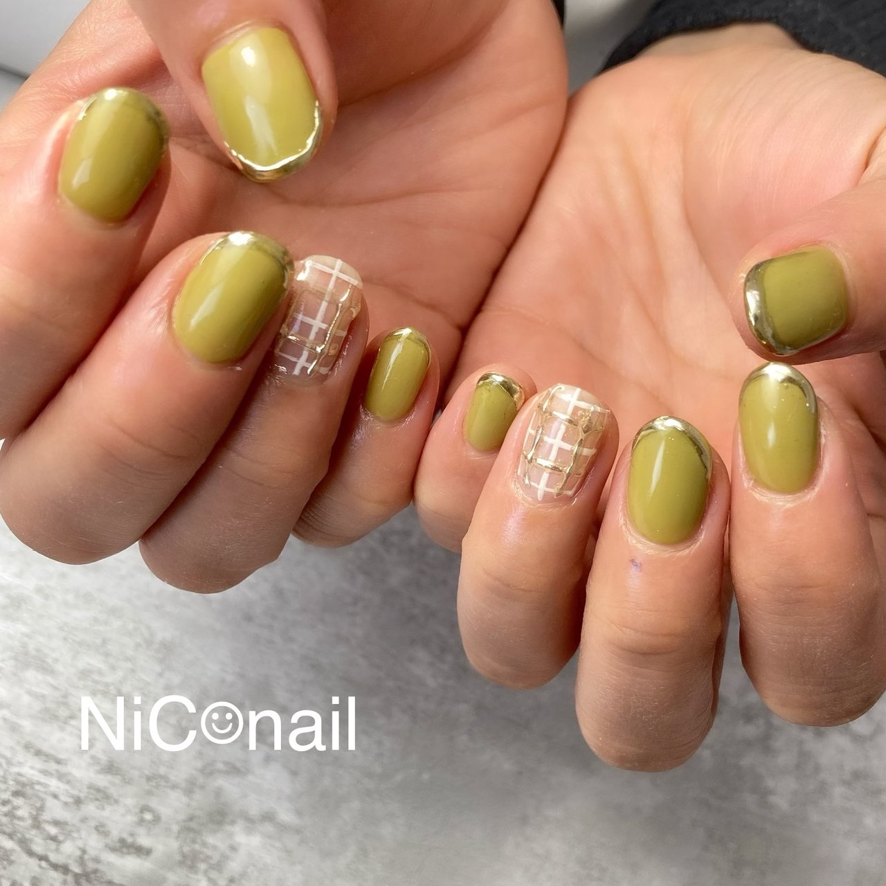 冬 ハンド チェック ミラー ホワイト Koimomiのネイルデザイン No ネイルブック