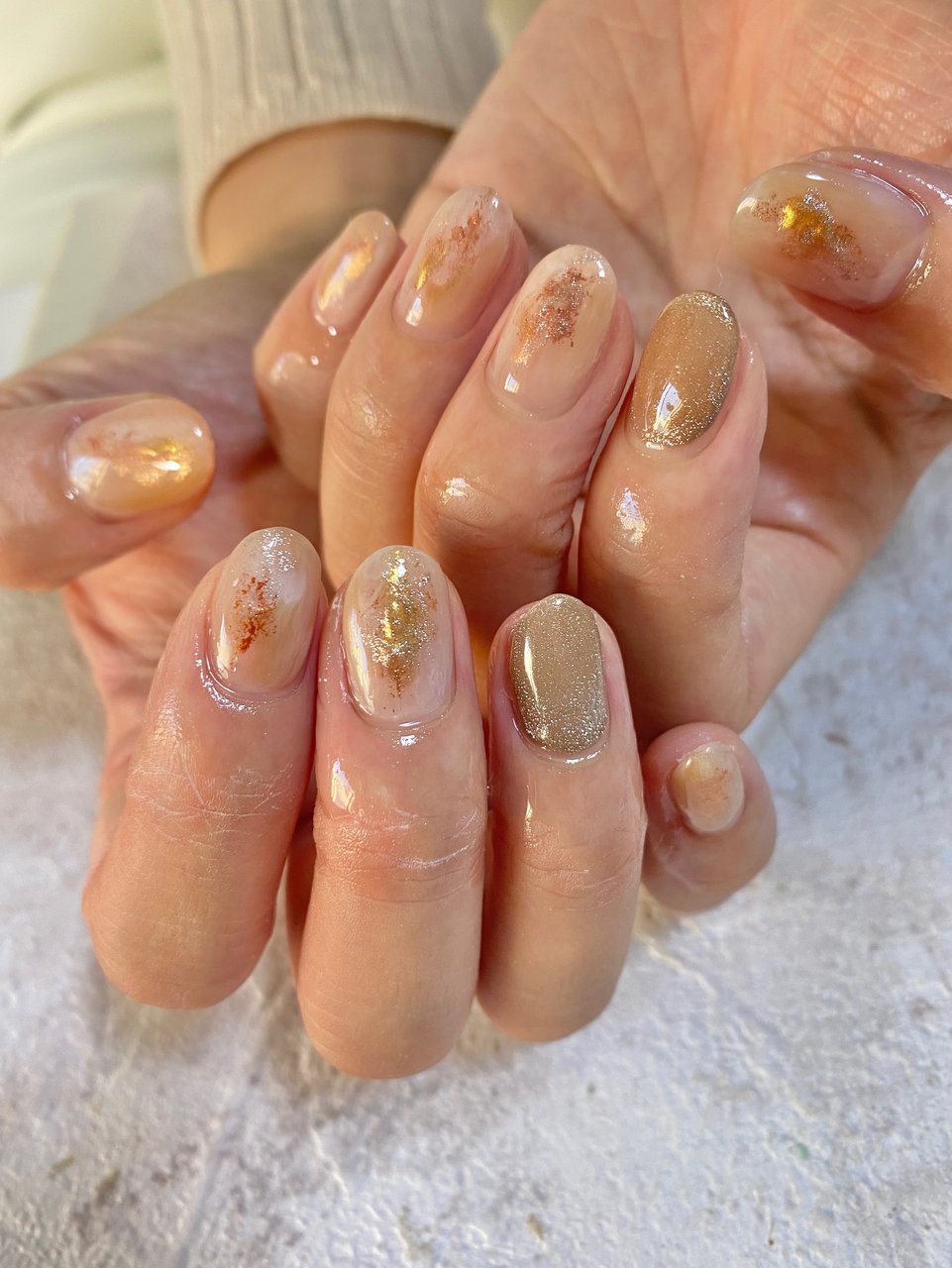 オールシーズン ハンド ニュアンス ショート クリア Nailsalonninaのネイルデザイン No ネイルブック