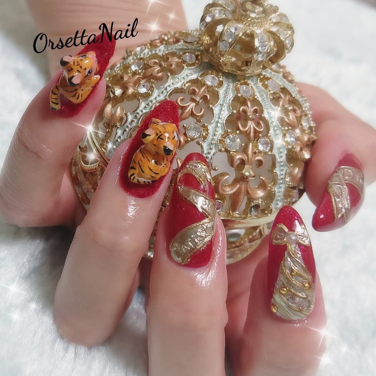 3dネイルパーツ トラ アニマル ネイルパーツ