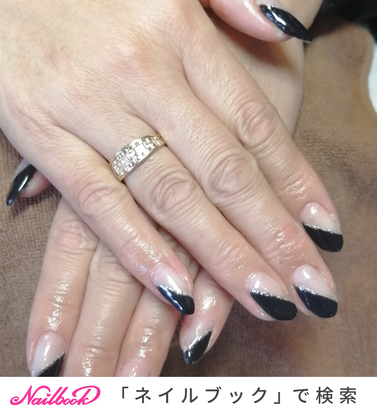 シルバー 銀 黒のネイルデザイン ネイルブック