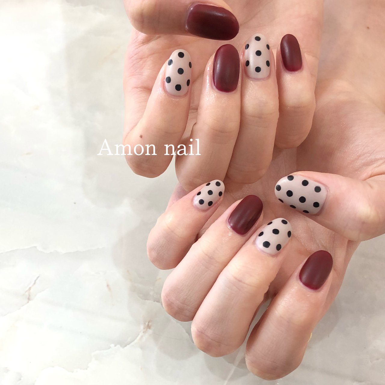 オールシーズン ハンド シンプル ドット ショート Amon Nailのネイルデザイン No ネイルブック