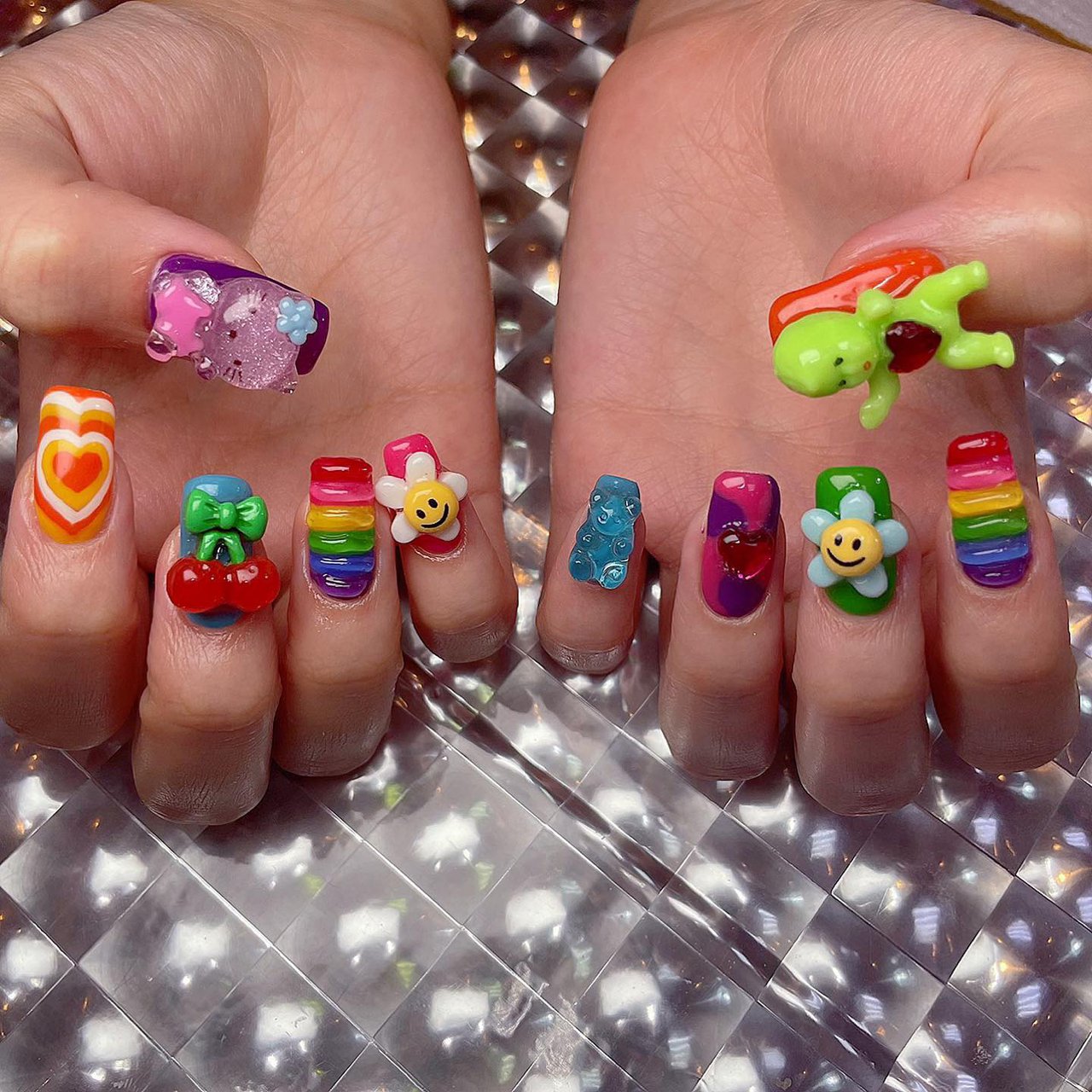 ハンド/ミディアム/カラフル/ジェルネイル/お客様 - あいりのネイル