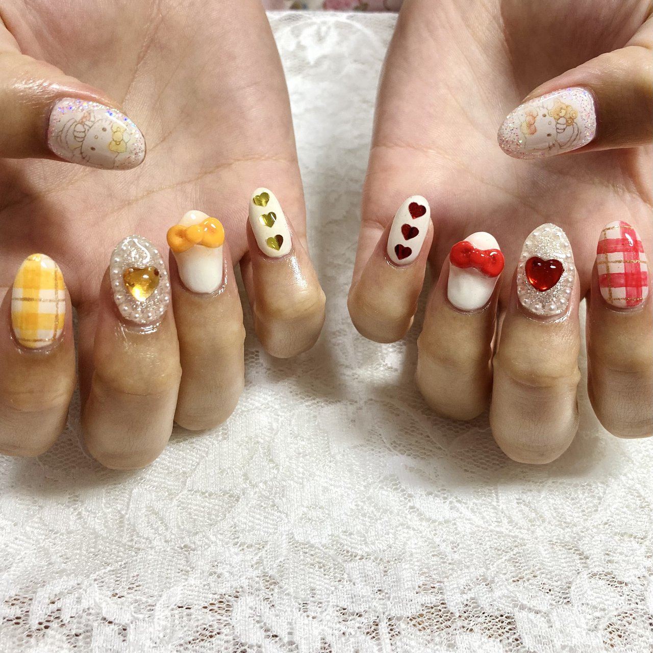 ハンド/チェック/ハート/パール/キャラクター - nail salon Pink Bunny