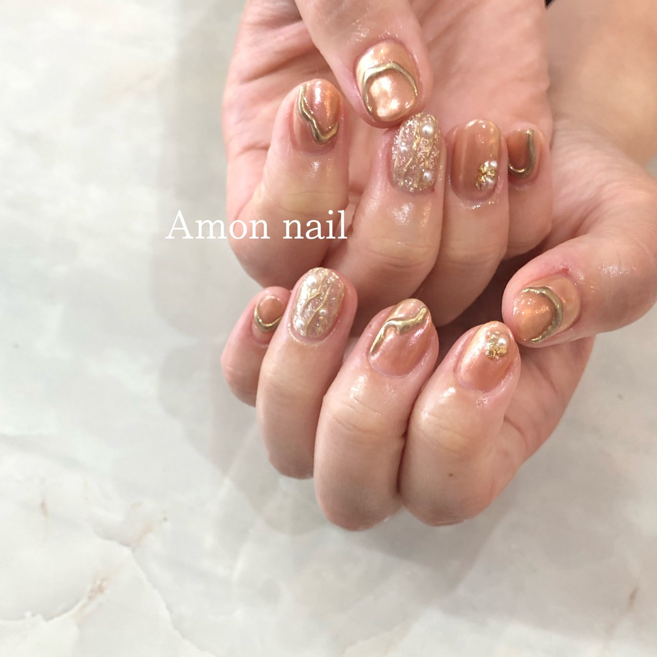 秋 冬 ブライダル ハンド ミラー Amon Nailのネイルデザイン No ネイルブック