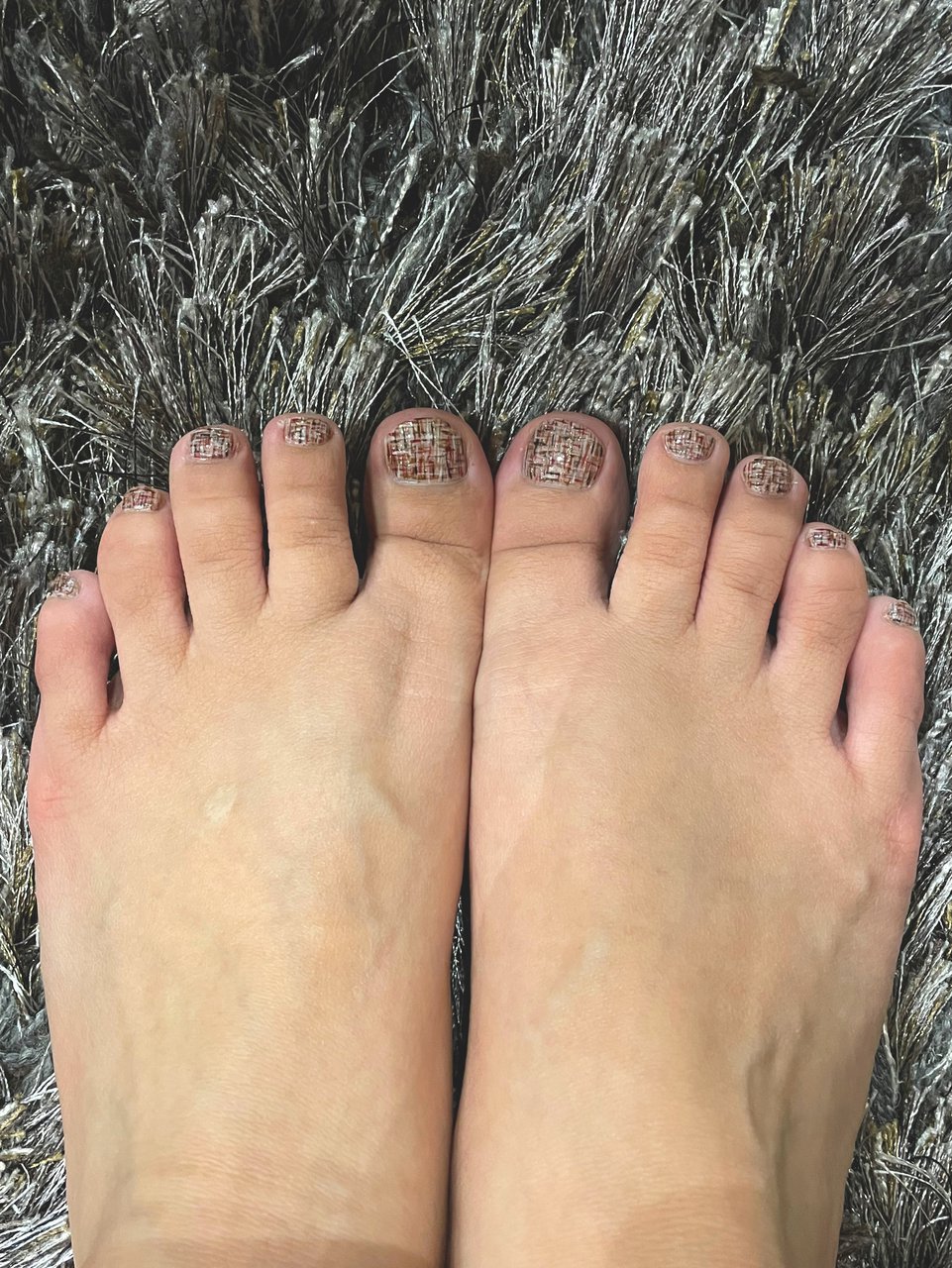 秋 冬 フット ツイード ショート White Creed Nailのネイルデザイン No ネイルブック