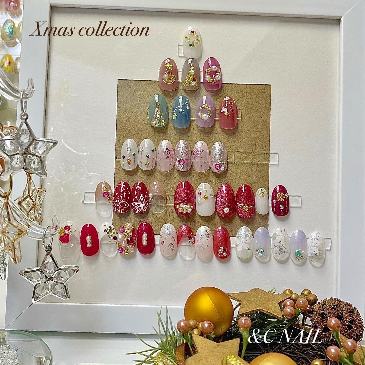 冬 クリスマス パーティー 女子会 ハンド アンドcネイルのネイルデザイン No ネイルブック