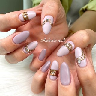 ラベンダーグレーのネイルデザイン ネイルブック