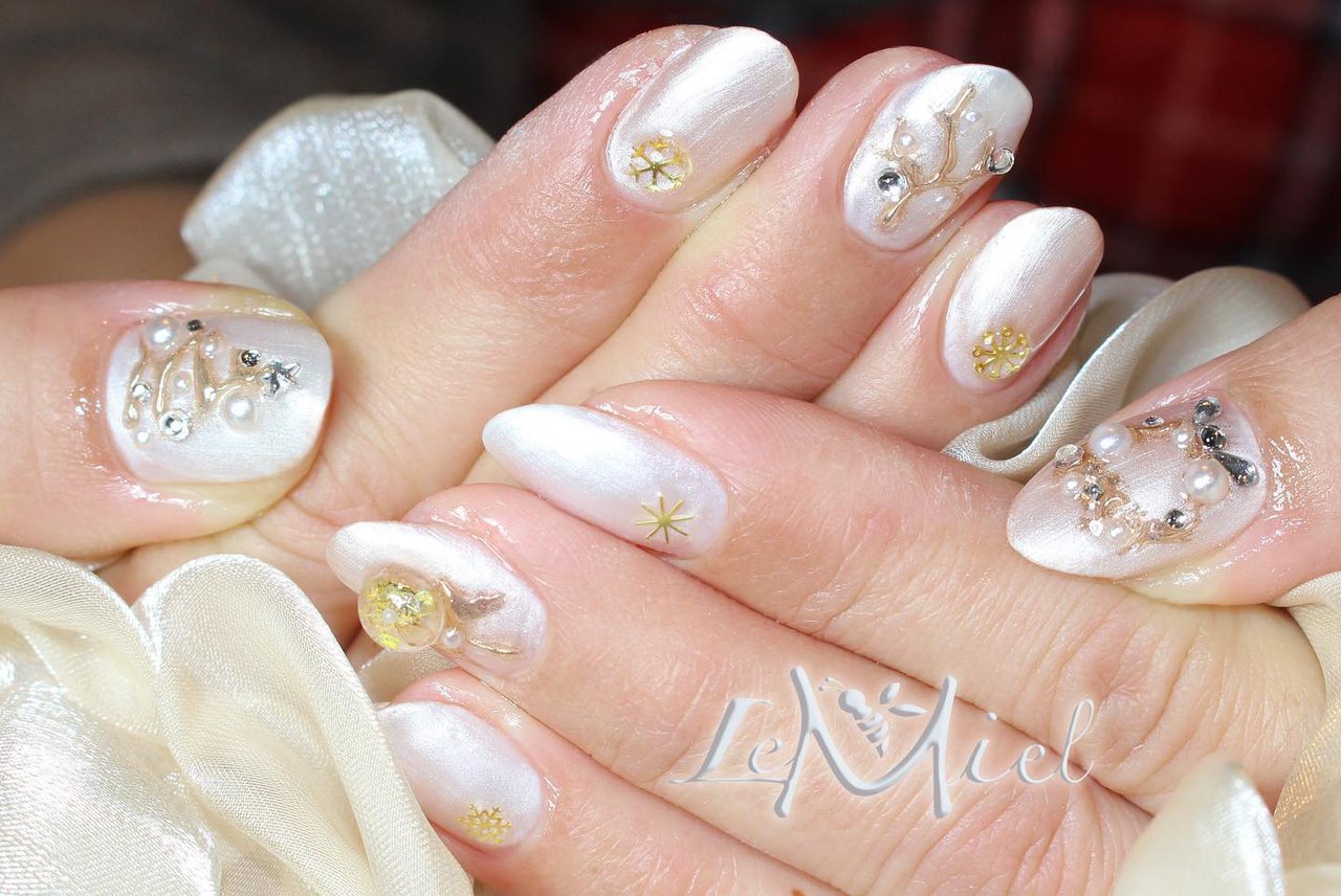冬 クリスマス パーティー 女子会 ハンド Nail Lemielのネイルデザイン No ネイルブック