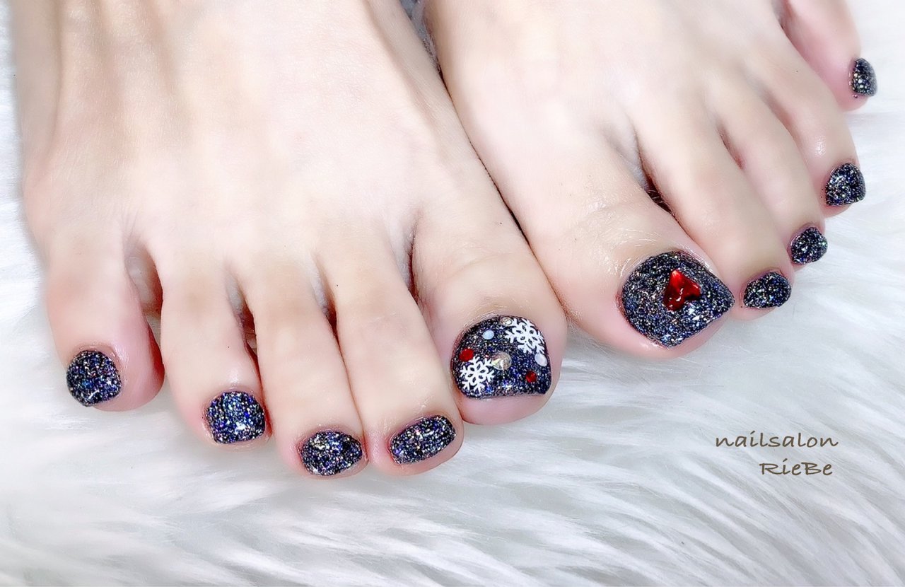 冬 お正月 クリスマス オフィス フット Nail Salon Riebe リーヴェ のネイルデザイン No ネイルブック