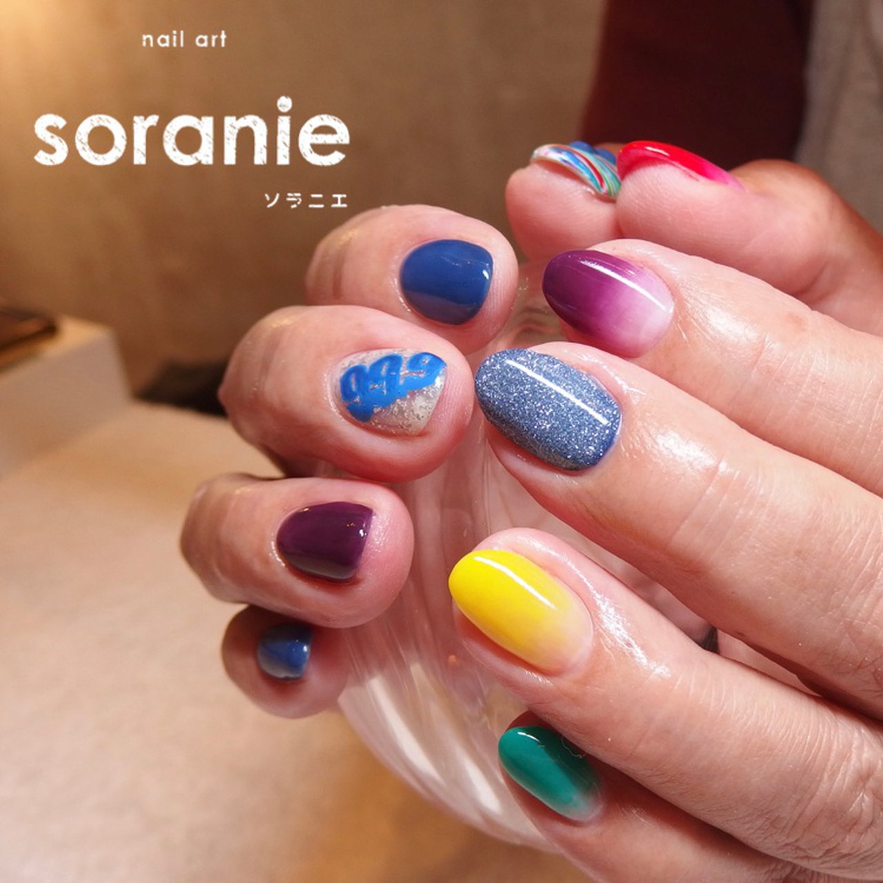 オールシーズン ハンド レッド ネイビー カラフル Mizumi Sorani E のネイルデザイン No ネイルブック