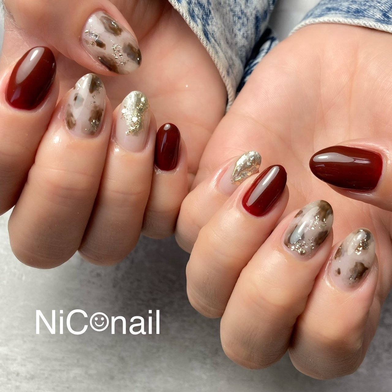 秋 冬 ハンド ニュアンス ミラー Koimomiのネイルデザイン No ネイルブック