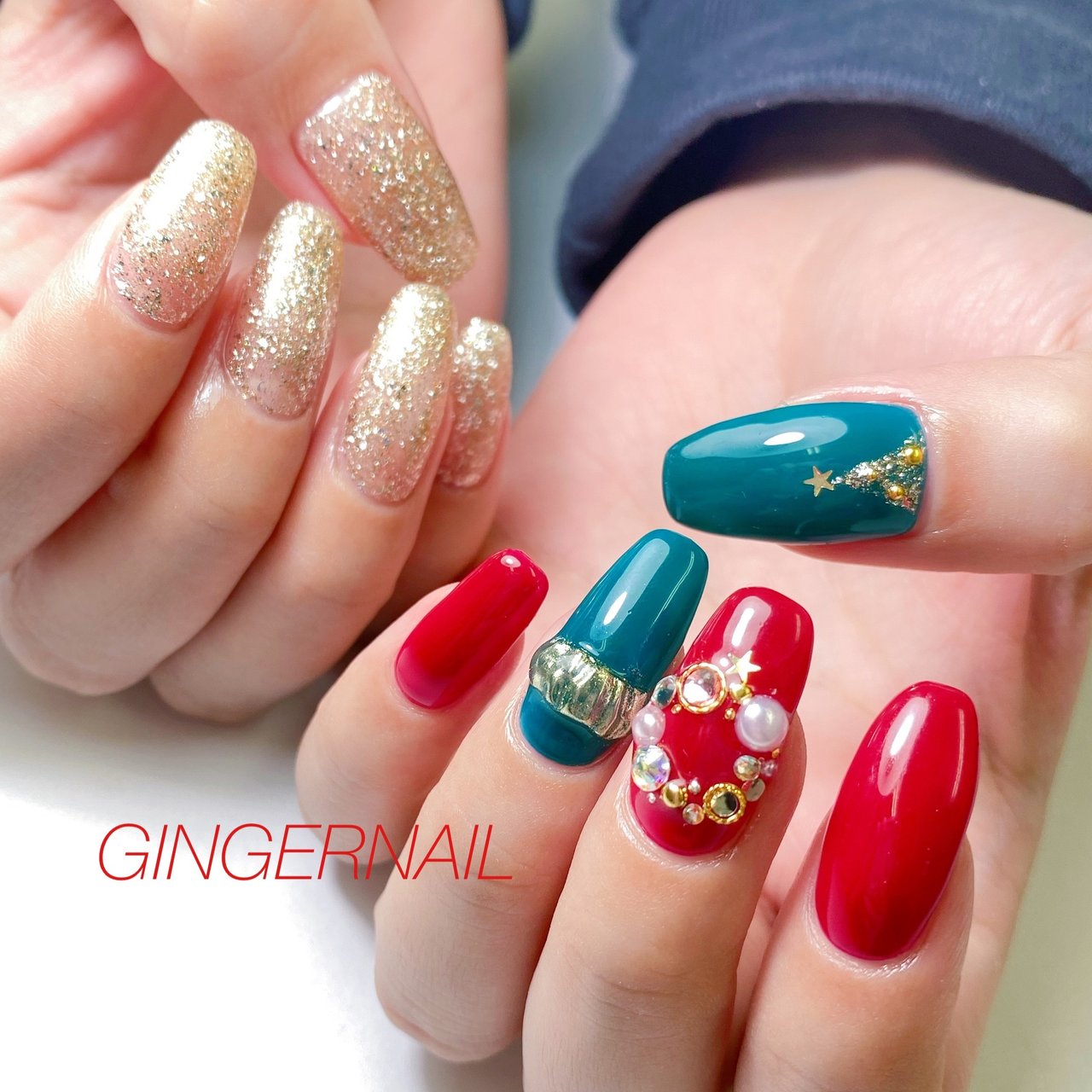 冬 クリスマス ブライダル デート ハンド Ginger Nail 代々木 ジンジャーネイルのネイルデザイン No ネイルブック