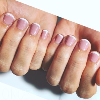 フレンチネイル フレンチ ピンクベージュのネイルデザイン ネイルブック