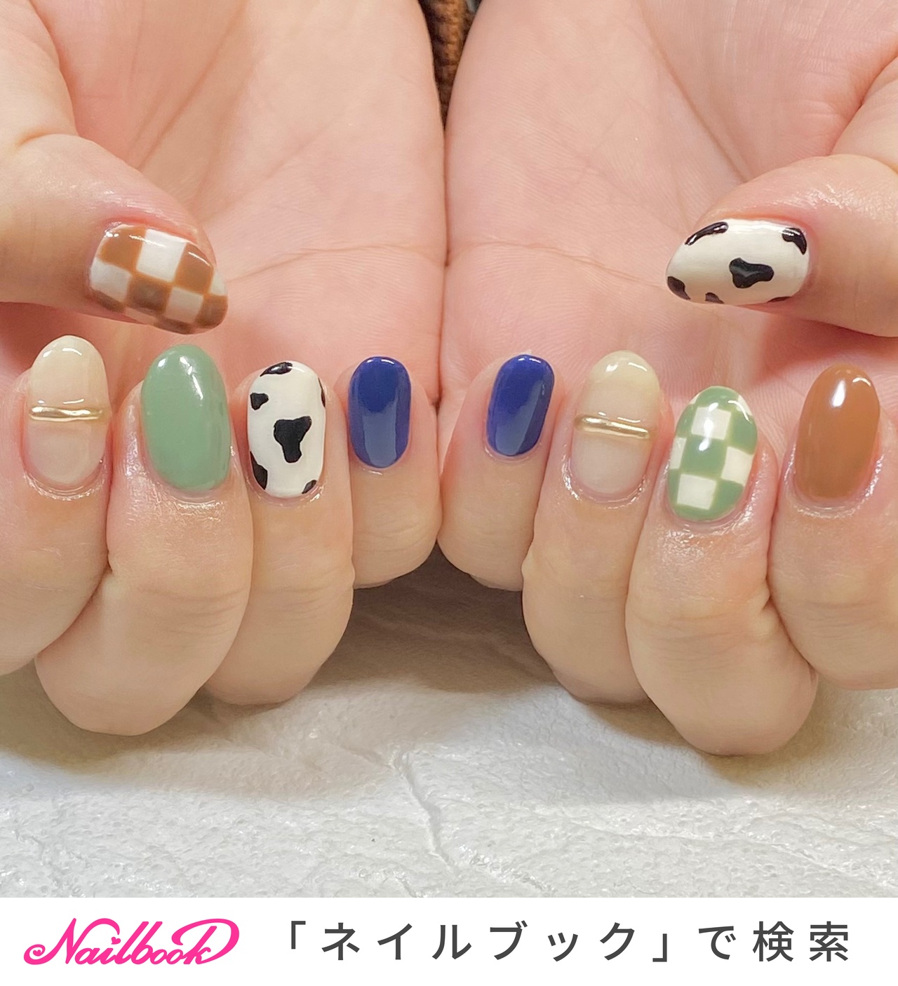 市松模様のネイルデザイン ネイルブック