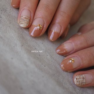 半分フレンチのネイルデザイン ネイルブック