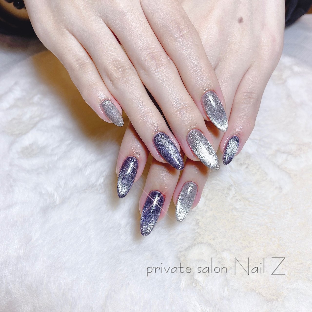 ハンド マグネット ロング パープル シルバー Nail Z ネイルジー のネイルデザイン No ネイルブック