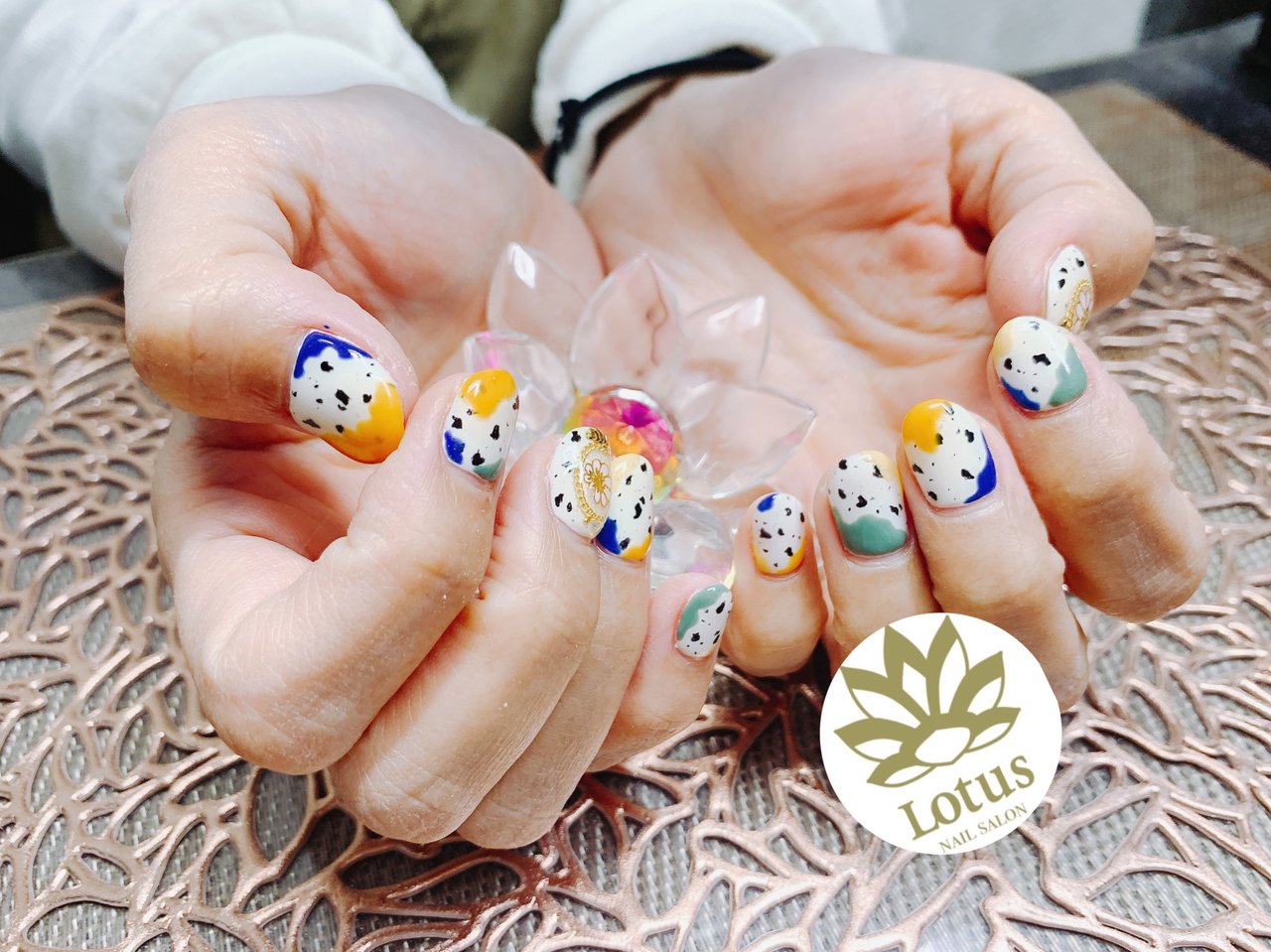 オールシーズン 女子会 ハンド 変形フレンチ アニマル柄 Nail Salon Lotus ゆかのネイルデザイン No ネイル ブック