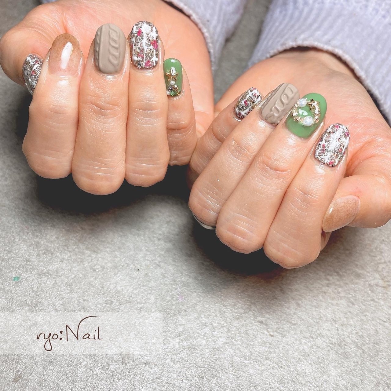 秋 冬 クリスマス パーティー ハンド Ryo Nailのネイルデザイン No ネイルブック