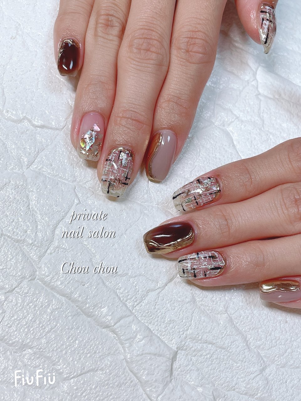 秋/冬/ハンド/ツイード/ニュアンス - nori0906のネイルデザイン[No