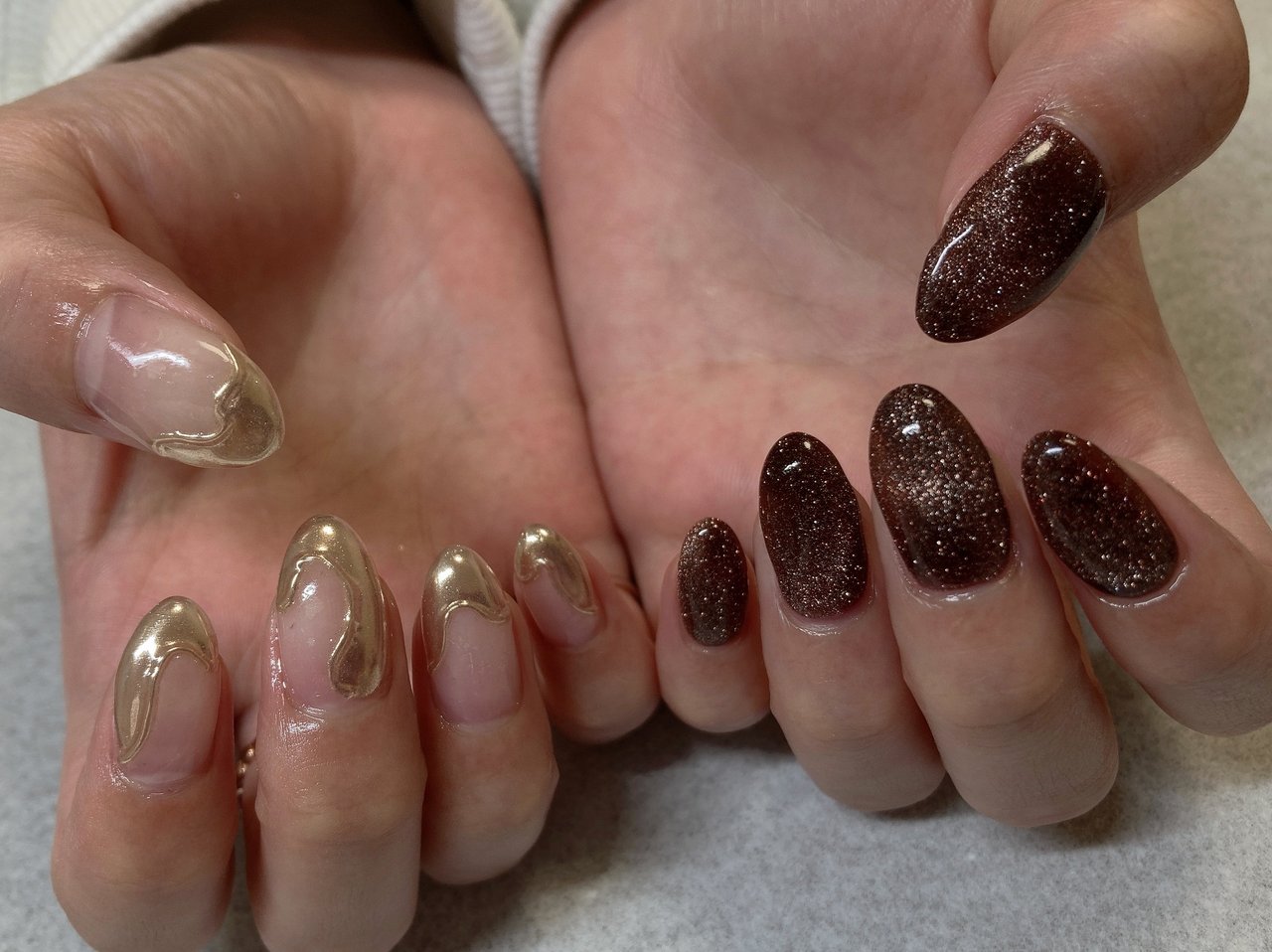 秋/冬/ハンド/ニュアンス/マグネット - nail・AMBERのネイルデザイン 