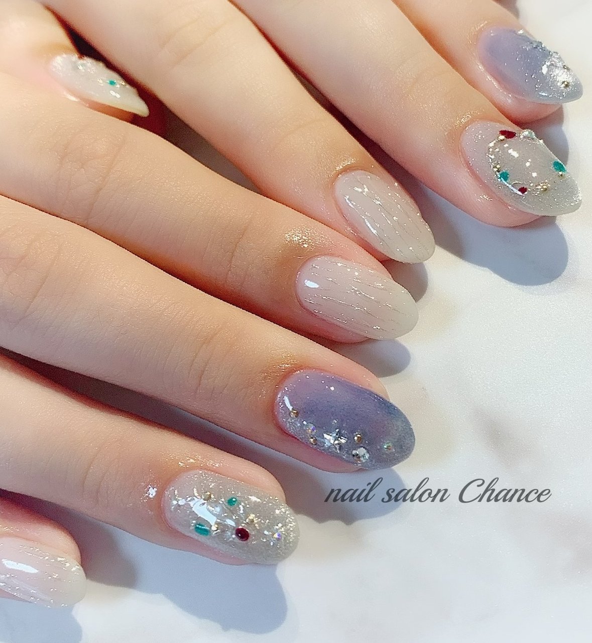 冬 クリスマス オフィス ブライダル ハンド Nailsalon Chanceのネイルデザイン No ネイルブック